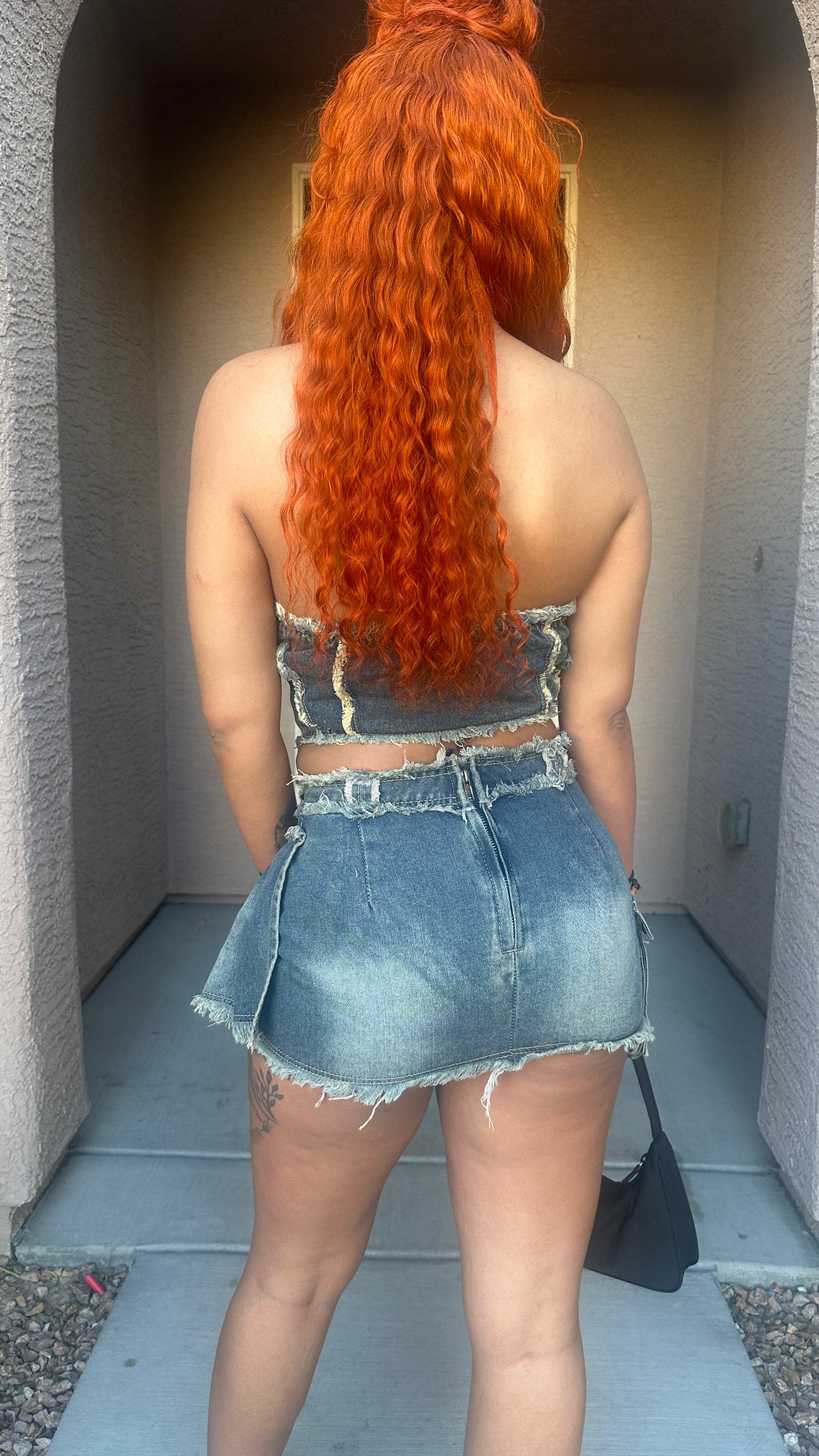 Denim On ‘Em Skirt Set