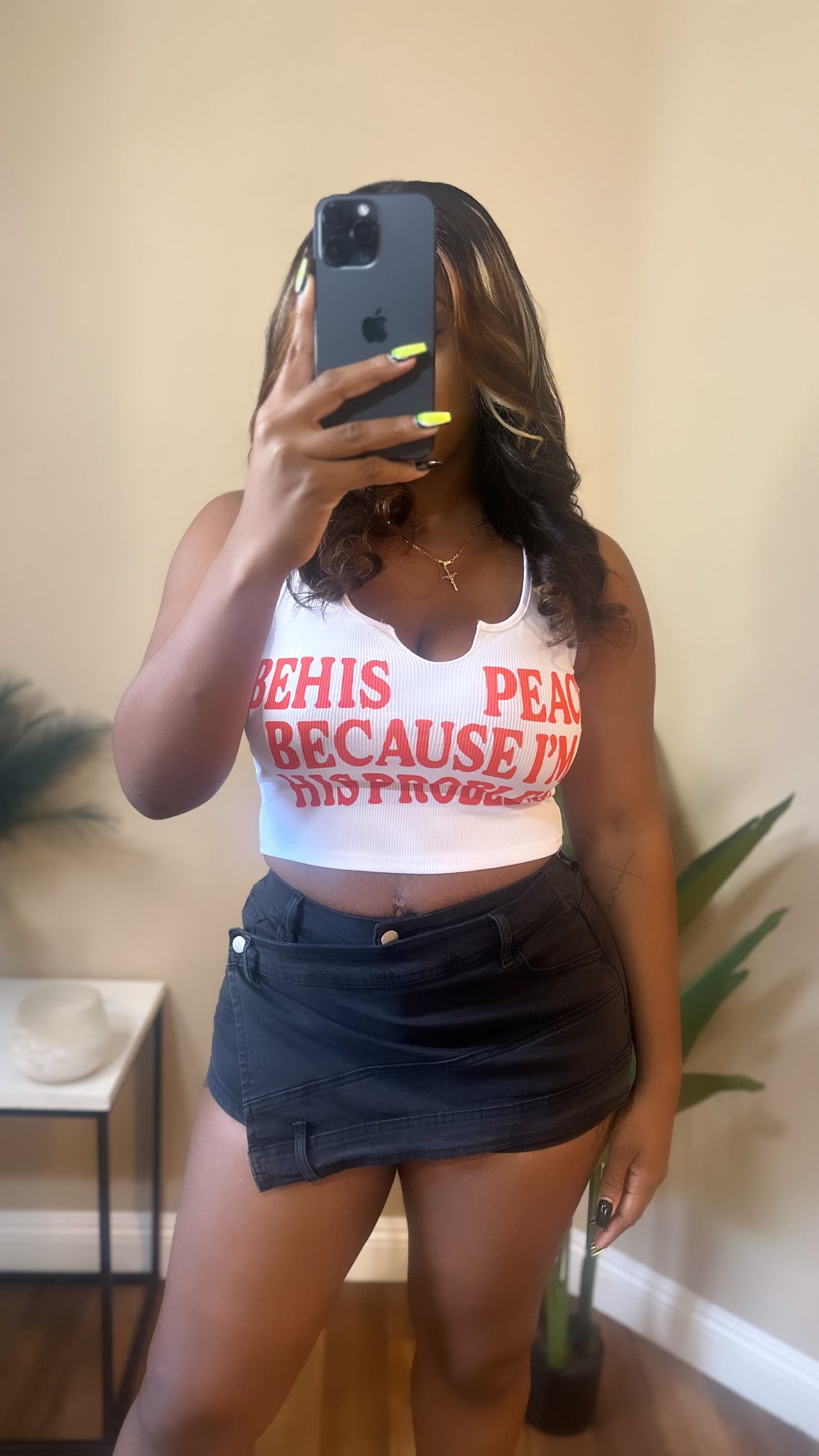 Rave Asymmetrical Denim Wrap Skort